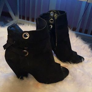 Peep toe ankle boots